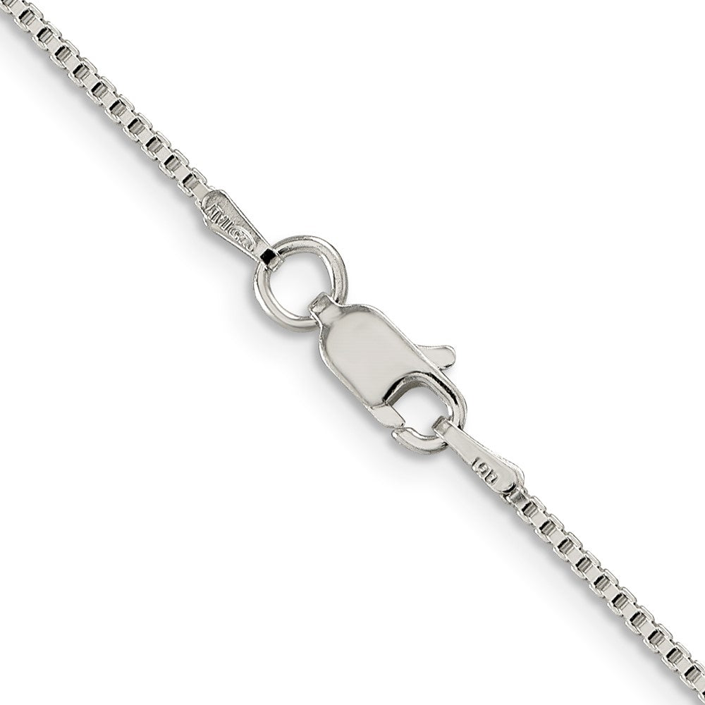 28 Inch Sterling Silver Rhodium-Plated 1.25mm Box Chain Necklace