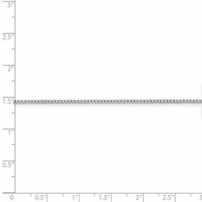 36 Inch Sterling Silver Rhodium-Plated 1.25mm Box Chain Necklace