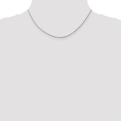 16 Inch Sterling Silver Rhodium-Plated 1.25mm Box Chain Necklace