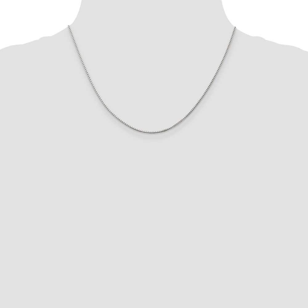 18 Inch Sterling Silver Rhodium-Plated 1.25mm Box Chain W/2In Ext.