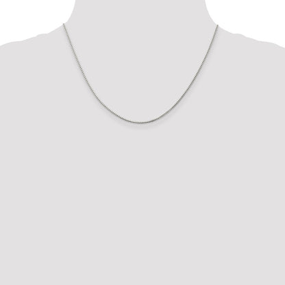18 Inch Sterling Silver Rhodium-Plated 1.25mm Box Chain Necklace