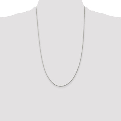 26 Inch Sterling Silver Rhodium-Plated 1.25mm Box Chain Necklace