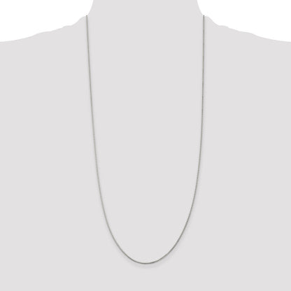 30 Inch Sterling Silver Rhodium-Plated 1.25mm Box Chain Necklace