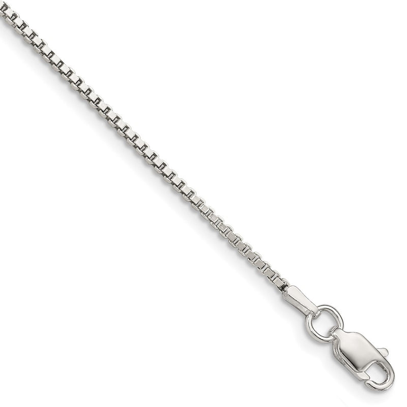 7 Inch Sterling Silver 1.4mm Box Chain Bracelet