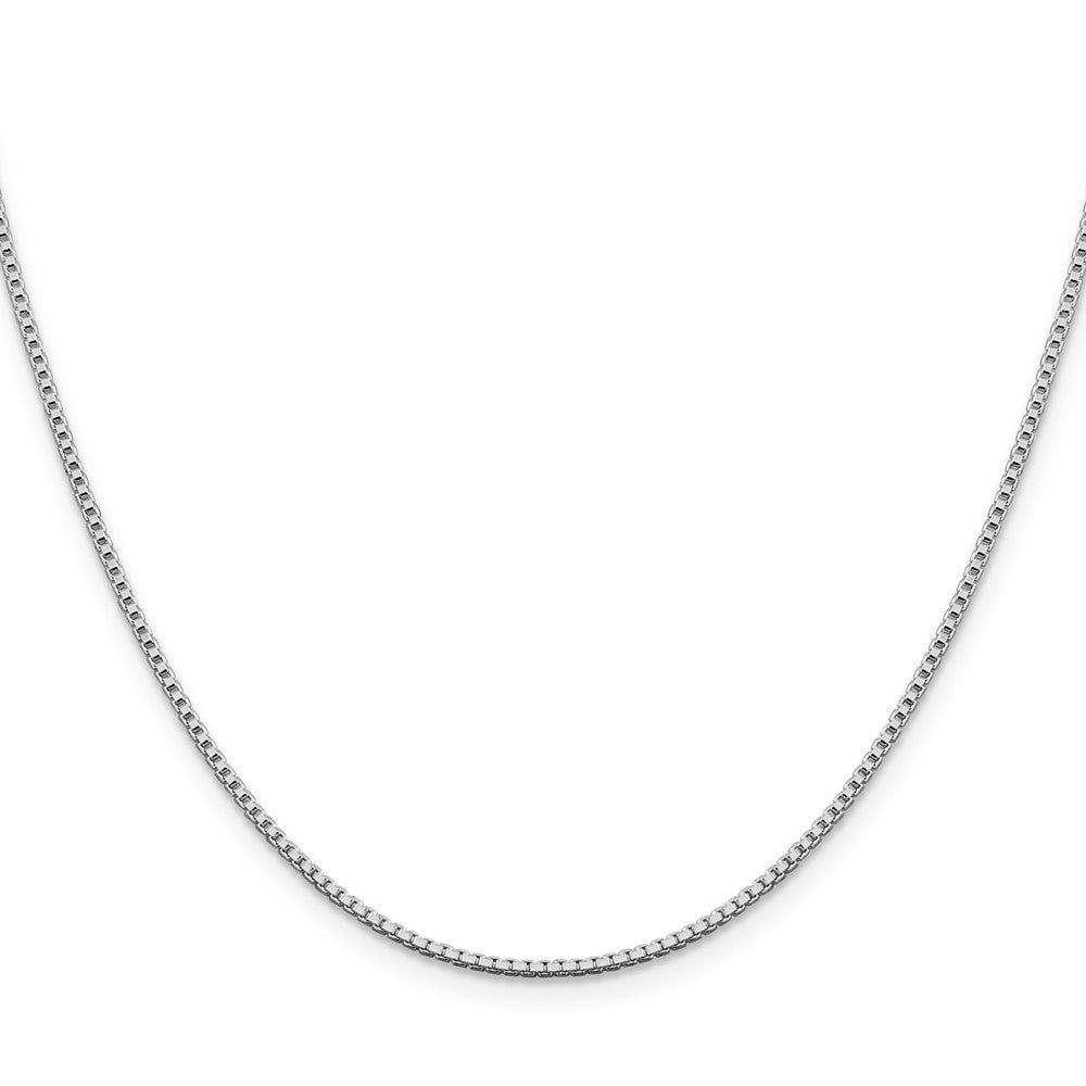 26 Inch Sterling Silver Rhodium-Plated 1.4mm Box Chain Necklace