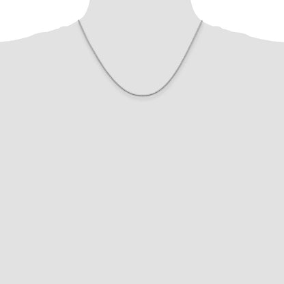 18 Inch Sterling Silver Rhodium-Plated 1.4mm Box Chain Necklace