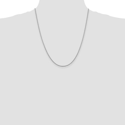 22 Inch Sterling Silver Rhodium-Plated 1.4mm Box Chain W/4In Ext.