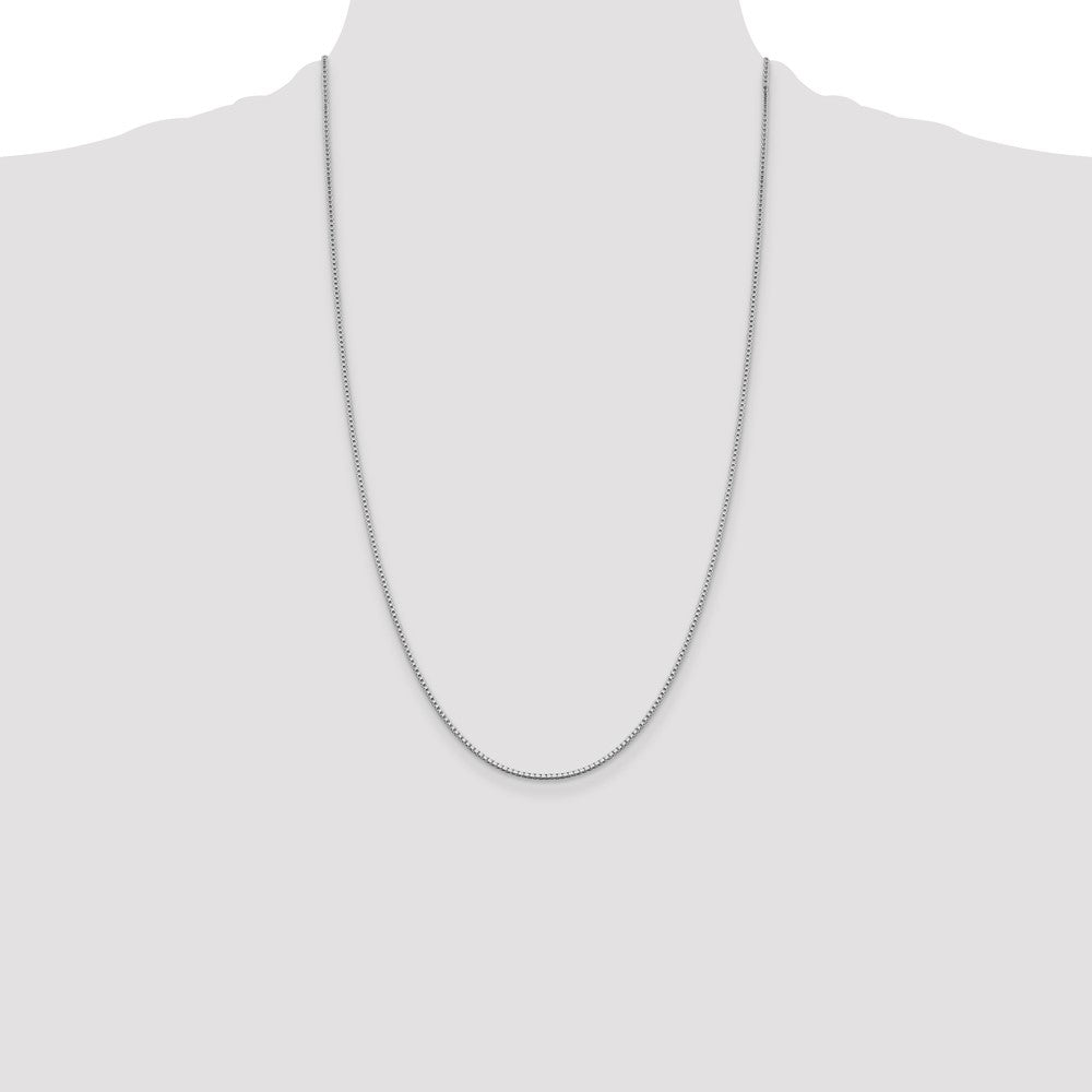 26 Inch Sterling Silver Rhodium-Plated 1.4mm Box Chain Necklace