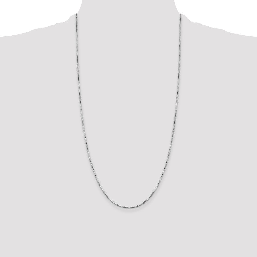 28 Inch Sterling Silver Rhodium-Plated 1.4mm Box Chain Necklace
