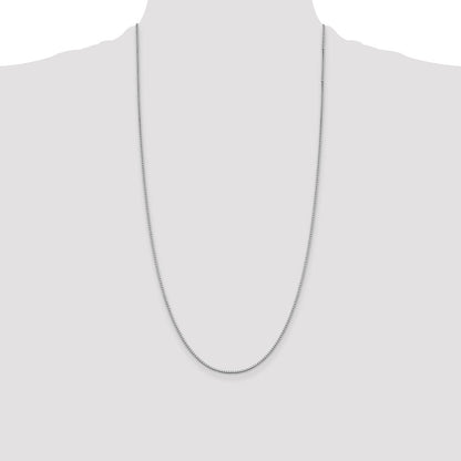 28 Inch Sterling Silver Rhodium-Plated 1.4mm Box Chain Necklace