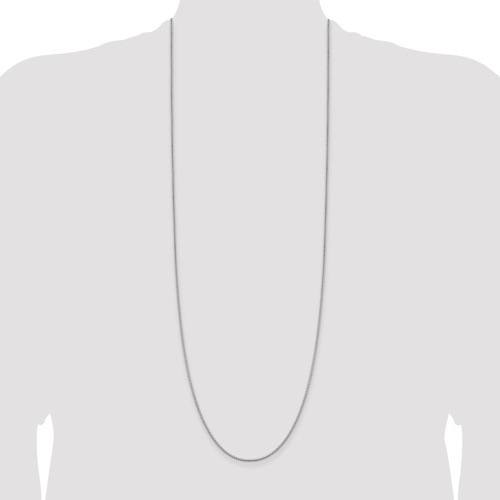 36 Inch Sterling Silver Rhodium-Plated 1.4mm Box Chain Necklace