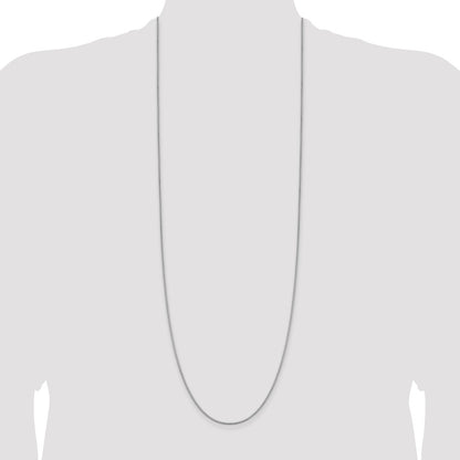 36 Inch Sterling Silver Rhodium-Plated 1.4mm Box Chain Necklace