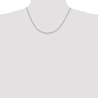 18 Inch Sterling Silver 1.5mm Box Chain W/2In Ext.