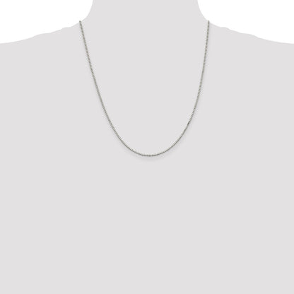22 Inch Sterling Silver 1.5mm Box Chain W/4In Ext.