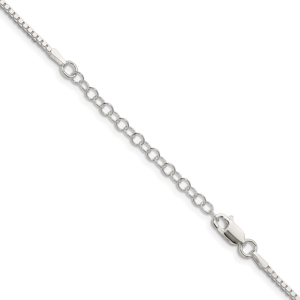 18 Inch Sterling Silver 1.5mm Box Chain W/2In Ext.