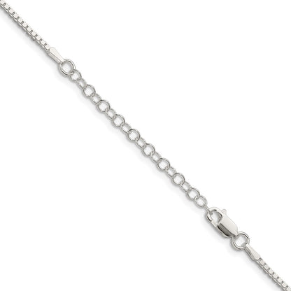 18 Inch Sterling Silver 1.5mm Box Chain W/2In Ext.