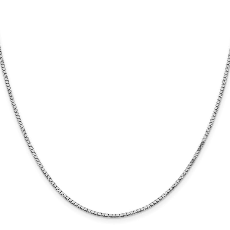 22 Inch Sterling Silver Rhodium-Plated 1.5mm Box Chain Necklace