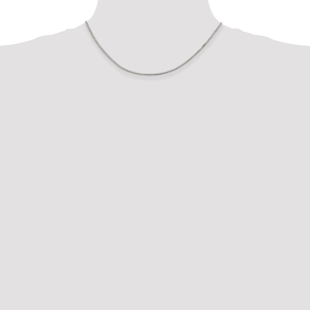 16 Inch Sterling Silver Rhodium-Plated 1.5mm Box Chain Necklace