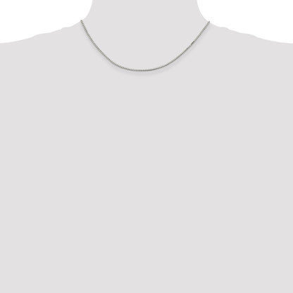 16 Inch Sterling Silver Rhodium-Plated 1.5mm Box Chain Necklace