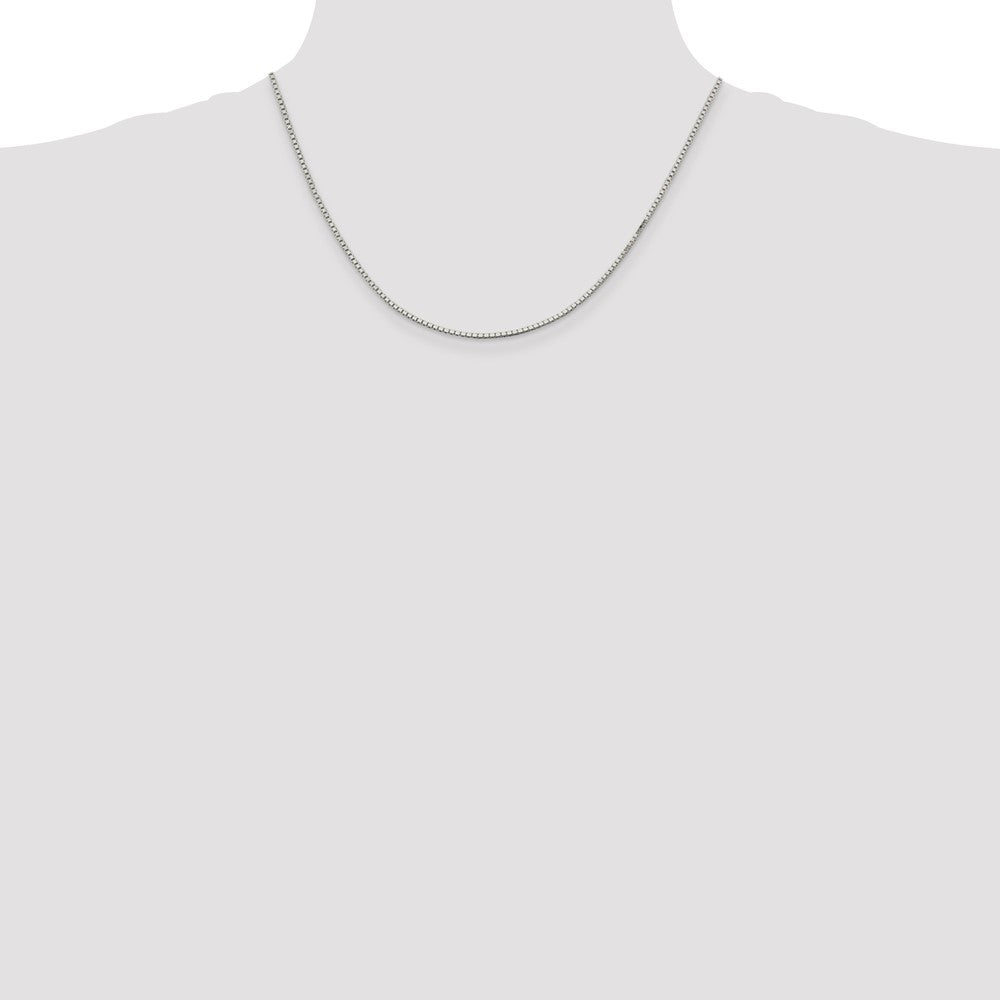 18 Inch Sterling Silver Rhodium-Plated 1.5mm Box Chain Necklace