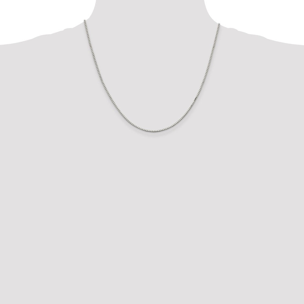 20 Inch Sterling Silver Rhodium-Plated 1.5mm Box Chain Necklace