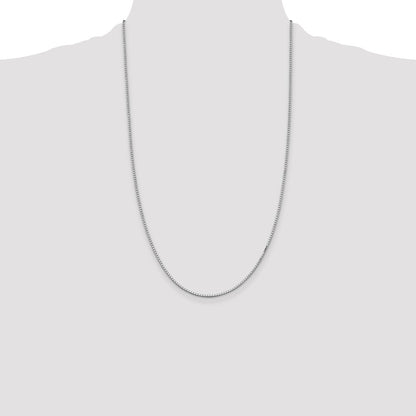 26 Inch Sterling Silver Rhodium-Plated 1.5mm Box Chain Necklace