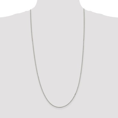 30 Inch Sterling Silver Rhodium-Plated 1.5mm Box Chain Necklace