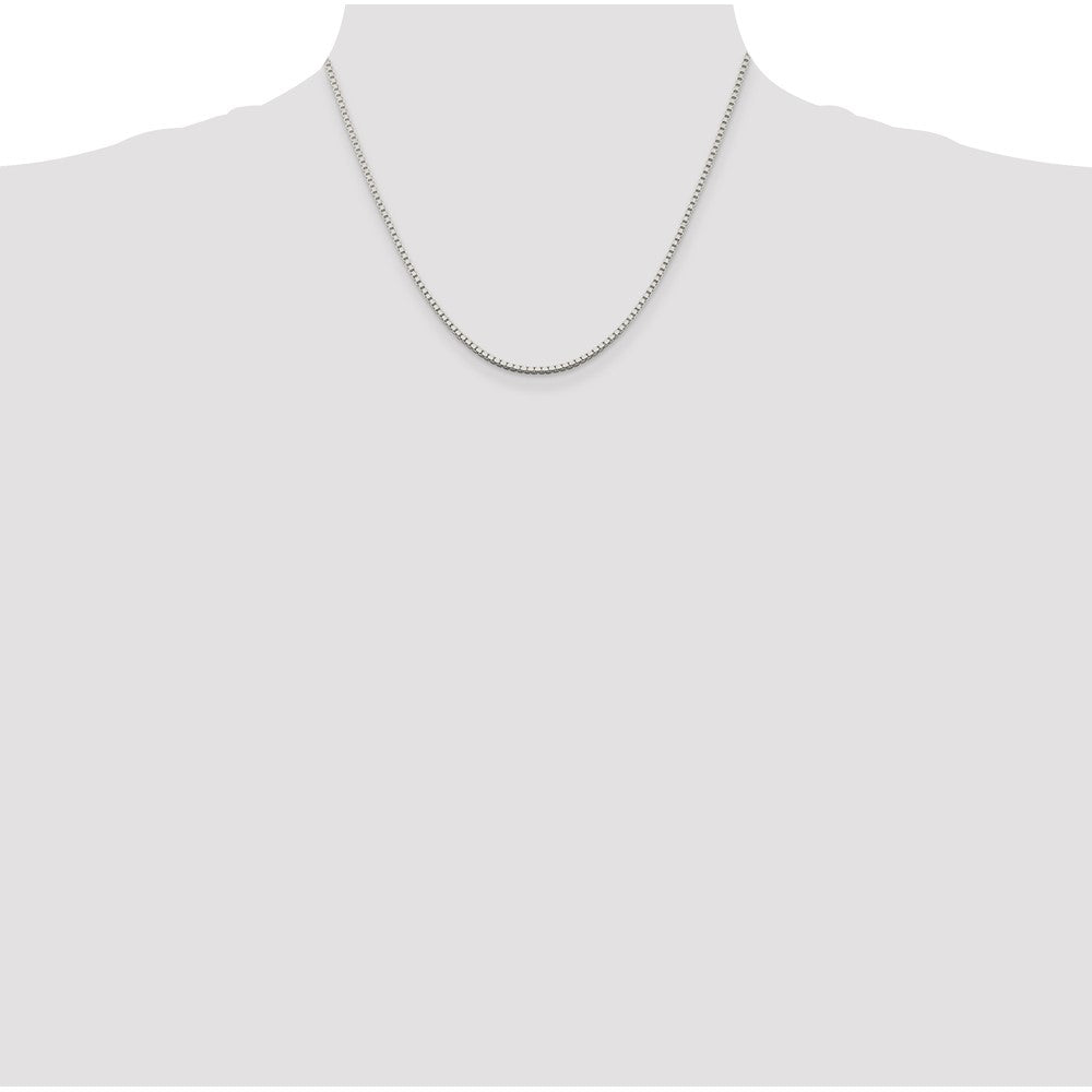 18 Inch Sterling Silver 1.75mm Box Chain W/2In Ext.