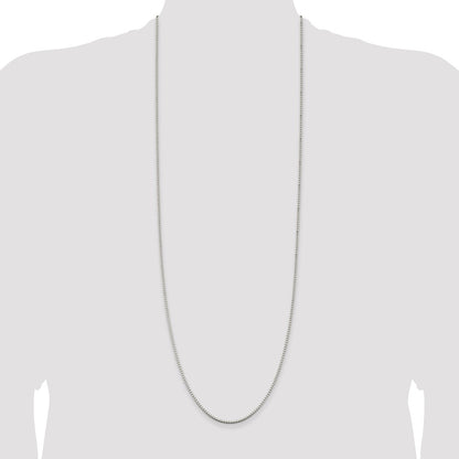 36 Inch Sterling Silver 1.75mm Box Chain Necklace