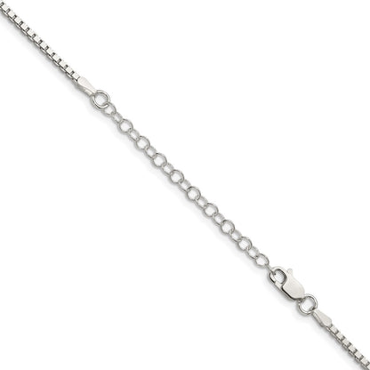 18 Inch Sterling Silver 1.75mm Box Chain W/2In Ext.