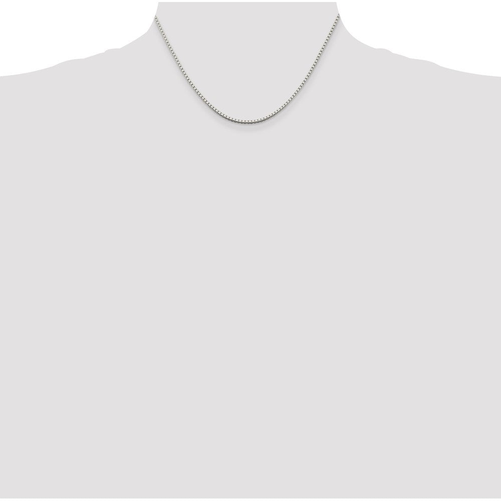 16 Inch Sterling Silver Rhodium-Plated 1.75mm Box Chain Necklace