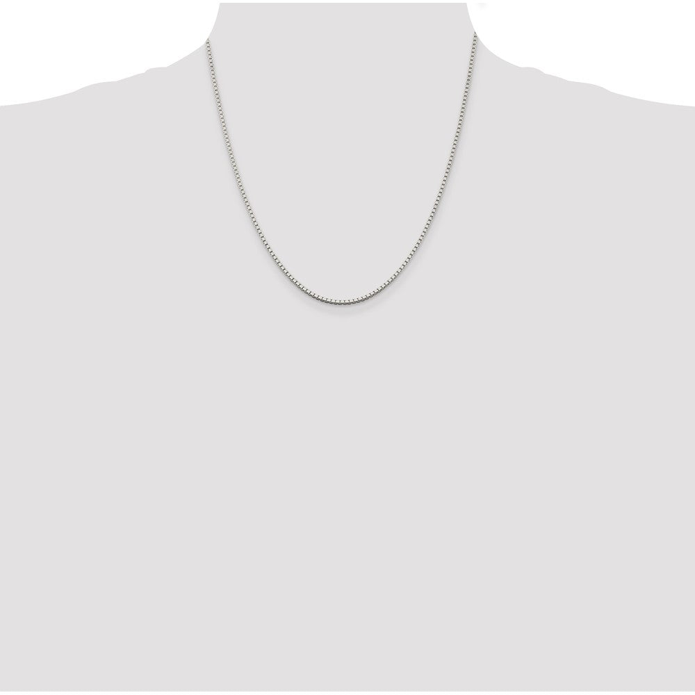 20 Inch Sterling Silver Rhodium-Plated 1.75mm Box Chain Necklace