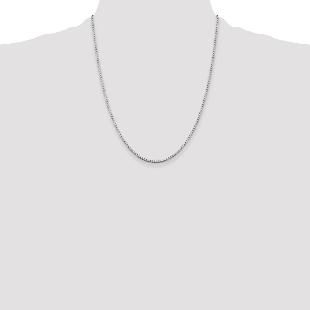 22 Inch Sterling Silver Rhodium-Plated 1.75mm Box Chain Necklace
