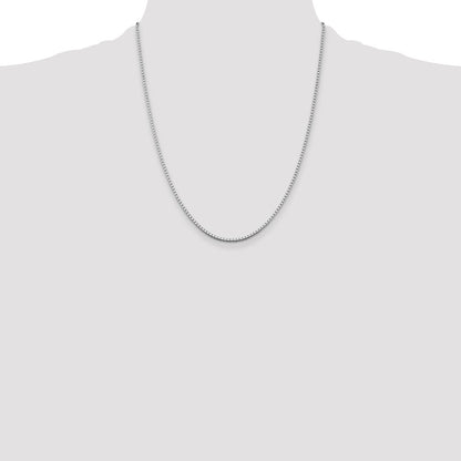 22 Inch Sterling Silver Rhodium-Plated 1.75mm Box Chain Necklace