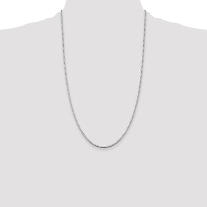 26 Inch Sterling Silver Rhodium-Plated 1.75mm Box Chain Necklace