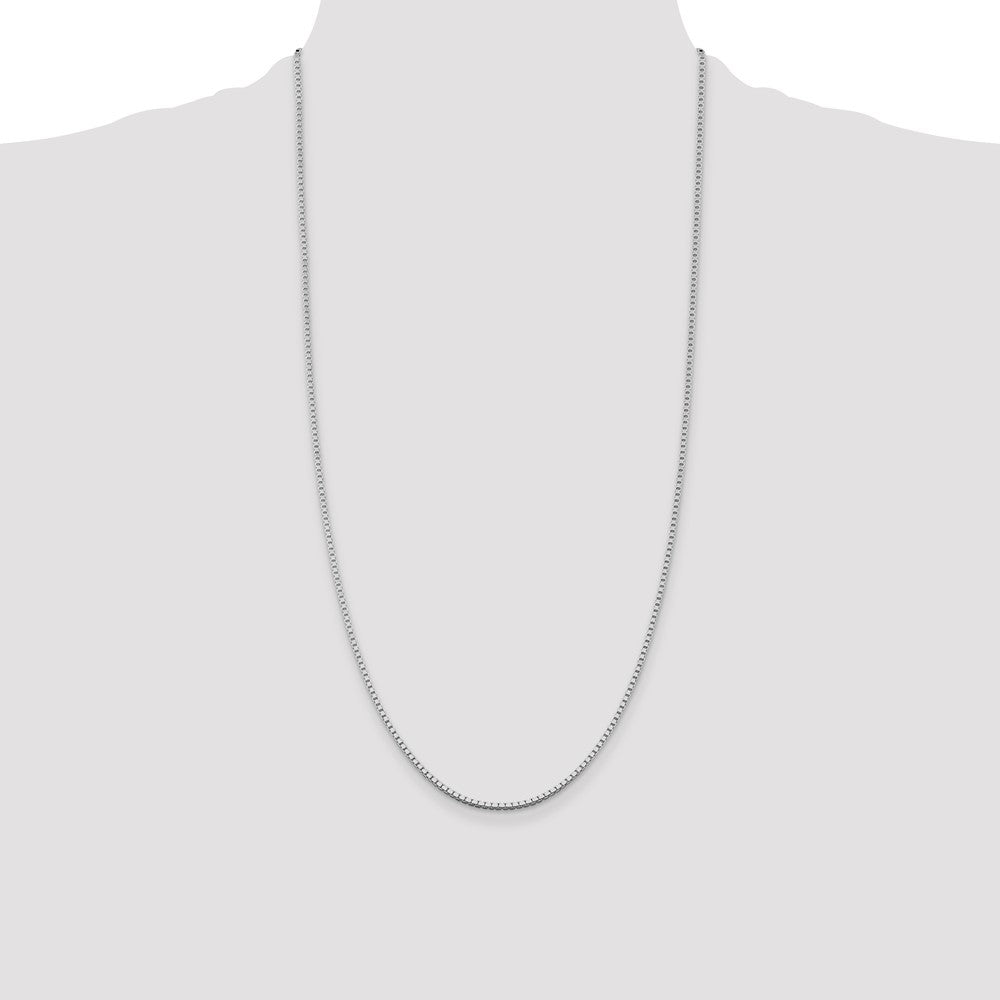 28 Inch Sterling Silver Rhodium-Plated 1.75mm Box Chain Necklace