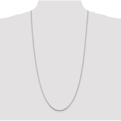 30 Inch Sterling Silver Rhodium-Plated 1.75mm Box Chain Necklace