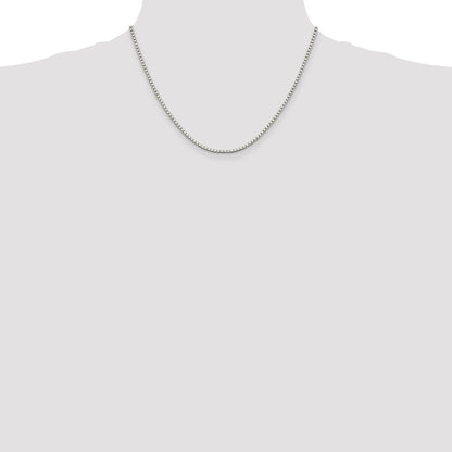 18 Inch Sterling Silver 1.9mm Box Chain Necklace