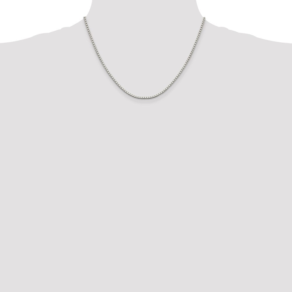 18 Inch Sterling Silver 1.9mm Box Chain W/2In Ext.