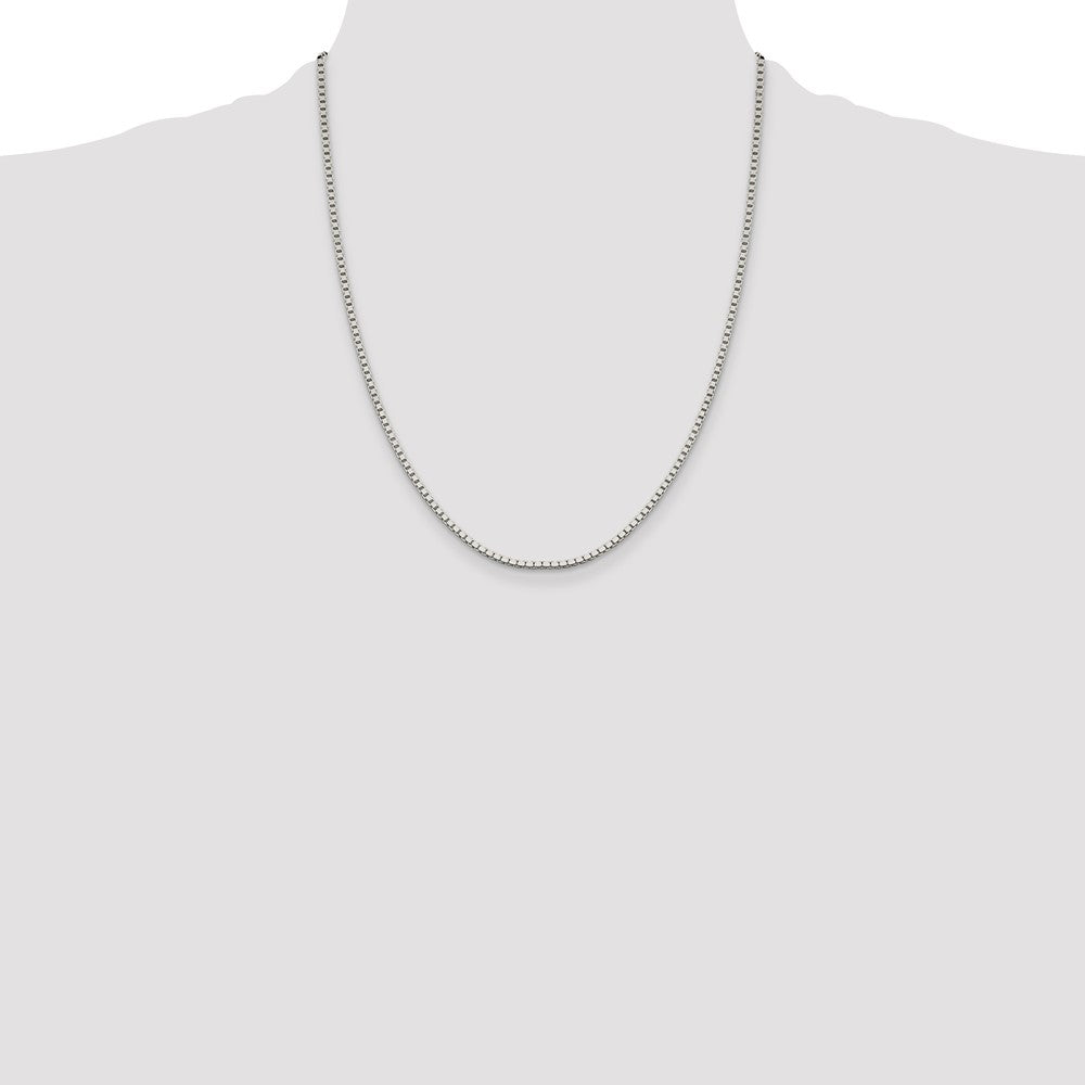 22 Inch Sterling Silver 1.9mm Box Chain W/4In Ext.