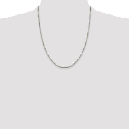 22 Inch Sterling Silver 1.9mm Box Chain Necklace