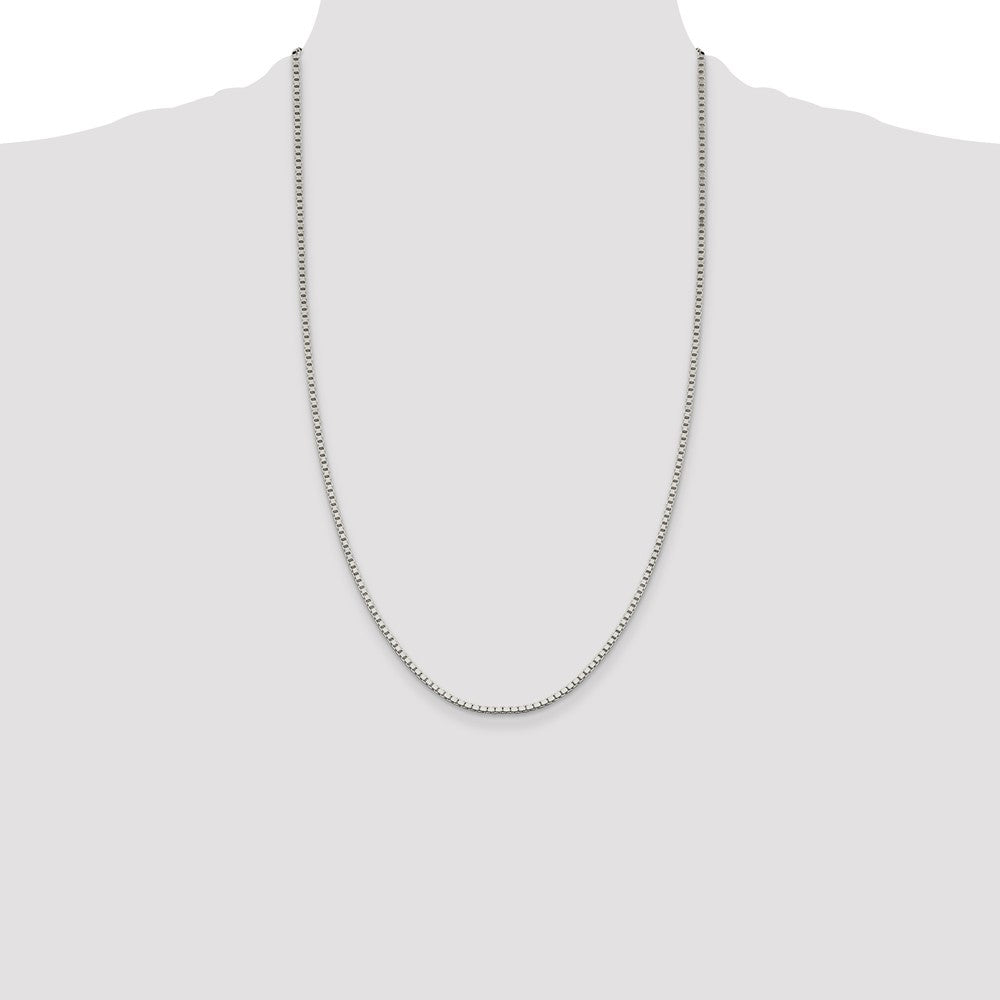 26 Inch Sterling Silver 1.9mm Box Chain Necklace