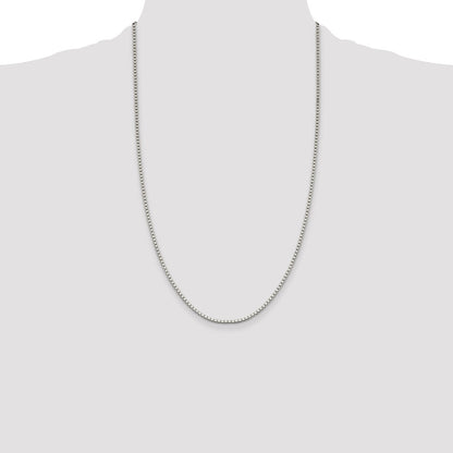 26 Inch Sterling Silver 1.9mm Box Chain Necklace