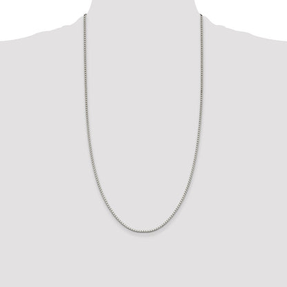 28 Inch Sterling Silver 1.9mm Box Chain Necklace