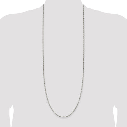 36 Inch Sterling Silver 1.9mm Box Chain Necklace