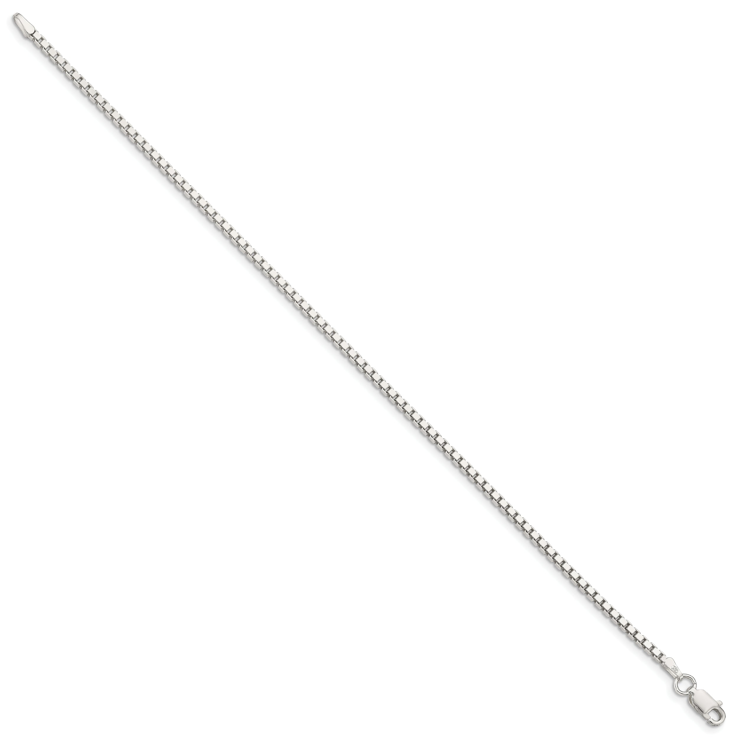 7 Inch Sterling Silver 1.9mm Box Chain