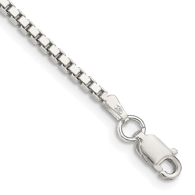 7 Inch Sterling Silver 1.9mm Box Chain Bracelet