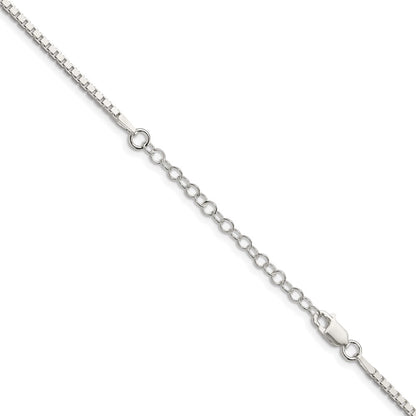 18 Inch Sterling Silver 1.9mm Box Chain W/2In Ext.