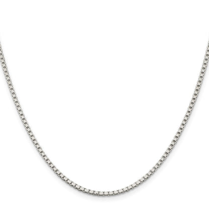 22 Inch Sterling Silver 2mm Box Chain Necklace
