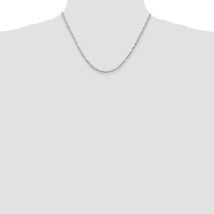 18 Inch Sterling Silver 2mm Box Chain W/2In Ext.